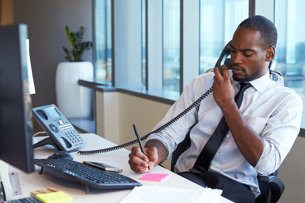 Sheer Velocity recruiter on the phone - Retained Search Process